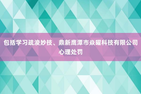 包括学习疏浚妙技、鼎新鹰潭市焱曜科技有限公司心理处罚